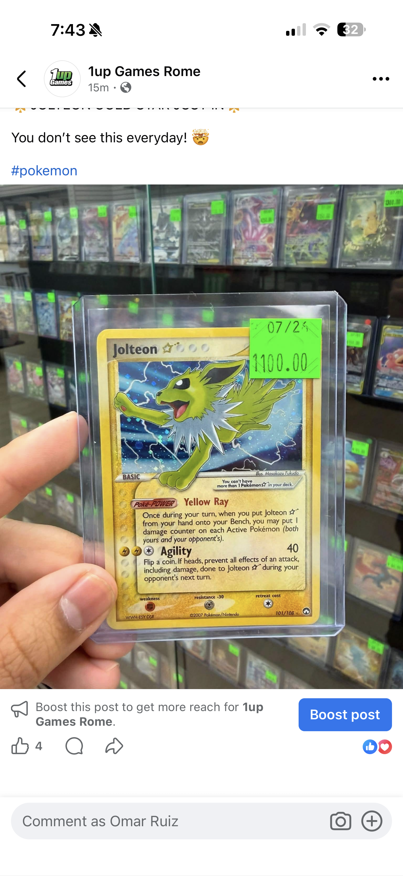 Gold star jolteon mp