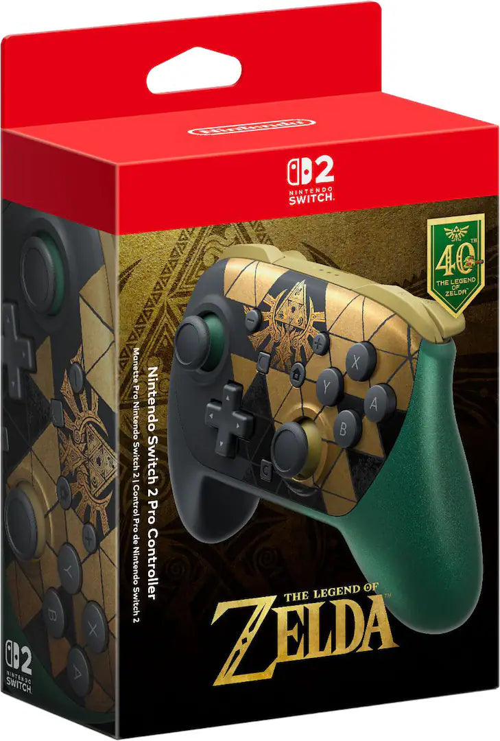 Nintendo - Switch 2 Pro Controller – The Legend of Zelda – 40th Anniversary Edition in store pickup only